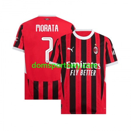 Koszulka AC Milan UCL Font MORATA 7 Domowe Koszulki Piłkarskie 2024-2025 Krótki Rękaw